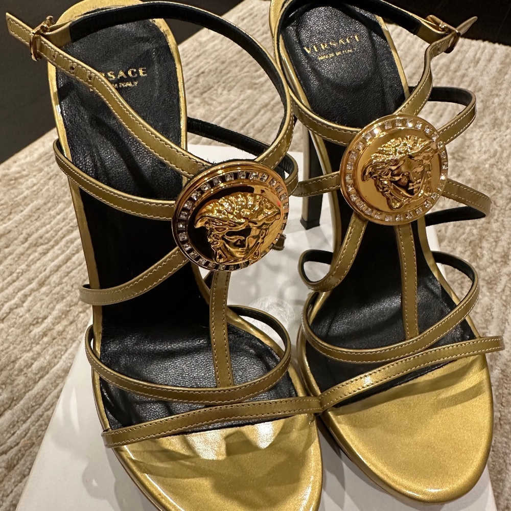 Versace Patent Leather Sandal Heels